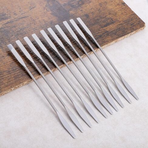 10 PCS Micro Spatulas Bulk, Small Lab Spatula Stainless Steel Double Mini Spatula for Cosmetics, Small Metal Spatulas for Precision Mixing Cosmetics Kitchen Laboratories in Saudi Arabia