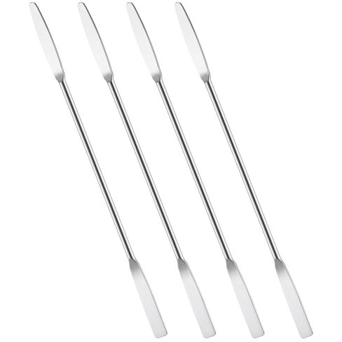 4 Pcs Micro Metal Spatula, 6"Lab Spatula Double Ended Micro Spatula Stainless Steel Mini Square/Round End for Mixing Cosmetics Kitchen Laboratories in Saudi Arabia