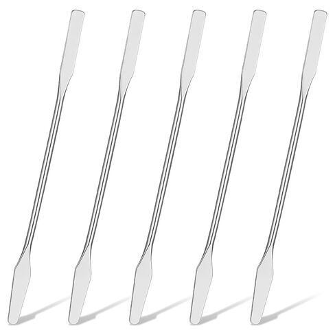 TIESOME 5 Pcs Lab Spatula, Small Stainless Steel Micro Spatula, Double Ended Mini Metal Spatulas with Square and Round Ends, Portable Makeup Mixing Tool for Cosmetics, Wax, Resin, Clay (Silver) in Saudi Arabia