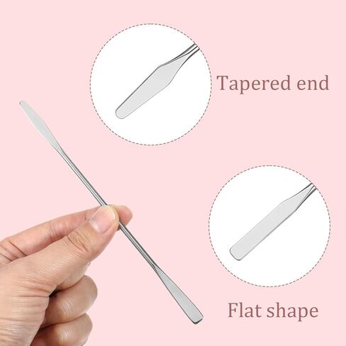 TIESOME 5 Pcs Lab Spatula, Small Stainless Steel Micro Spatula, Double Ended Mini Metal Spatulas with Square and Round Ends, Portable Makeup Mixing Tool for Cosmetics, Wax, Resin, Clay (Silver) in Saudi Arabia