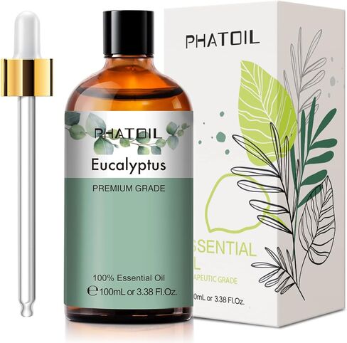 زيت الأوكالبتوس العطري النقي، زيت ممتاز نقي 100% بدرجة علاجية للعناية بالشعر والبشرة والعلاج العطري 3.38 أونصة سائلة in Kuwait