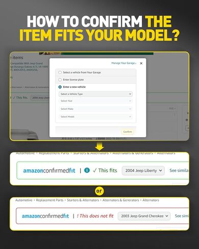 KAC 105 Amp Alternator Fit for Mini Cooper 2002-2006,2008,Automotive Replacement Alternator OE#3342564, 11049 in Kuwait