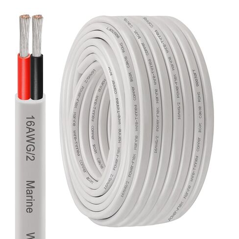XRDS -RF 10 AWG سلك بحري بطول 10 أقدام، موصل ثنائي (أحمر وأسود) كابل قارب من الدرجة البحرية المزدوجة، سلك كهربائي مجدول من النحاس عالي النقاء للقوارب والمركبات البحرية والسيارات - سترة PVC مرنة in Saudi Arabia