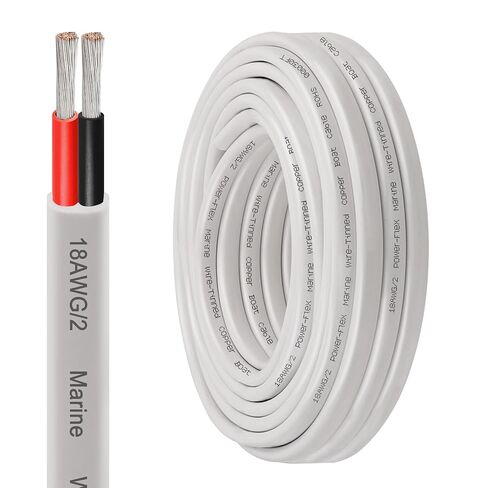 XRDS -RF 10 AWG سلك بحري بطول 10 أقدام، موصل ثنائي (أحمر وأسود) كابل قارب من الدرجة البحرية المزدوجة، سلك كهربائي مجدول من النحاس عالي النقاء للقوارب والمركبات البحرية والسيارات - سترة PVC مرنة in Saudi Arabia