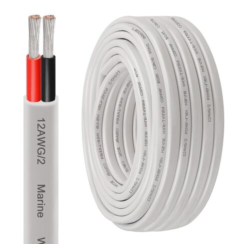 XRDS -RF 10 AWG سلك بحري بطول 10 أقدام، موصل ثنائي (أحمر وأسود) كابل قارب من الدرجة البحرية المزدوجة، سلك كهربائي مجدول من النحاس عالي النقاء للقوارب والمركبات البحرية والسيارات - سترة PVC مرنة in Saudi Arabia