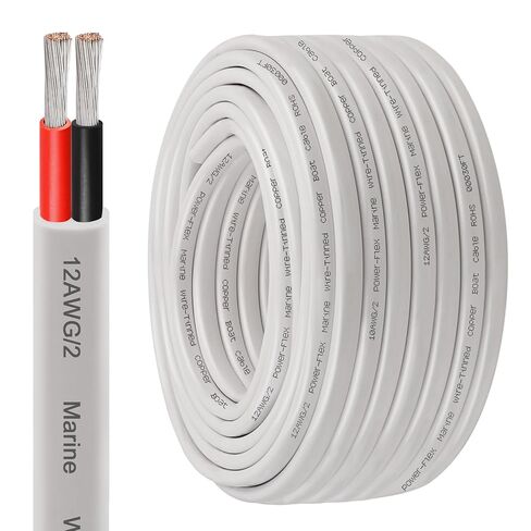 XRDS -RF 10 AWG سلك بحري بطول 10 أقدام، موصل ثنائي (أحمر وأسود) كابل قارب من الدرجة البحرية المزدوجة، سلك كهربائي مجدول من النحاس عالي النقاء للقوارب والمركبات البحرية والسيارات - سترة PVC مرنة in Saudi Arabia