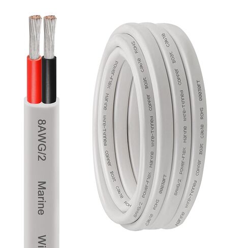 XRDS -RF 10 AWG سلك بحري بطول 10 أقدام، موصل ثنائي (أحمر وأسود) كابل قارب من الدرجة البحرية المزدوجة، سلك كهربائي مجدول من النحاس عالي النقاء للقوارب والمركبات البحرية والسيارات - سترة PVC مرنة in Saudi Arabia