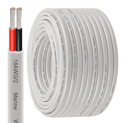 XRDS -RF 10 AWG سلك بحري بطول 10 أقدام، موصل ثنائي (أحمر وأسود) كابل قارب من الدرجة البحرية المزدوجة، سلك كهربائي مجدول من النحاس عالي النقاء للقوارب والمركبات البحرية والسيارات - سترة PVC مرنة in Saudi Arabia