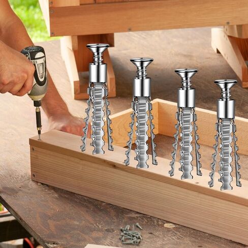 20Sets Metal Expansion Tubes Screw Hollow Walls Drywall Anchors Bolt Kit Serrated Self Tapping Screws Fixing Fasteners Drilling Plugs (20Pcs-8MM) in Saudi Arabia