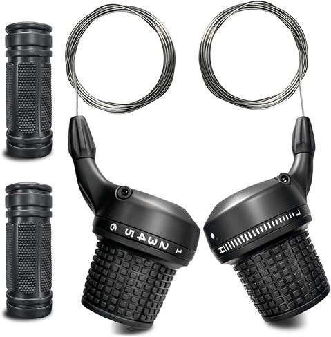 VERKSTAD Shifter Lever 18/21 Speed,Bicycle Revoshift Shift Lever Set, 3 x 6 /3x7 Speed Left and Right Shifter for MTB Mountain Bike with 1 Pair of Non-Slip Rubber Handle Bar Grips in Kuwait