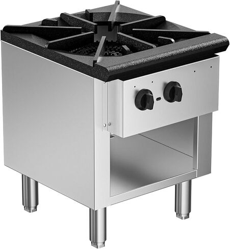 Commercial High Power Gas Stove, 90,000 BTU, Propane and Natural Gas Countertop Cooking Stove Range, with Cabinet, Stainless Steel Hot Plate for Catering, Perfect for Iftar, ETL Certification in Saudi Arabia