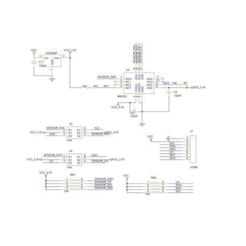 1PCS BMI323 for 6-Axis IMU Breakout Board, 16-bit Accelerometer and Gyroscope, Digital Temperature Sensor Module in Saudi Arabia