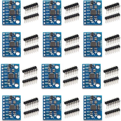 12 Pieces GY-521 MPU-6050 MPU6050 3-Axis Accelerometer Gyroscope Modules,6 DOF 6-Axis Accelerometer Gyroscope Sensor Modules with 16-bit AD Converter for Data Output,IIC/I2C. in Saudi Arabia
