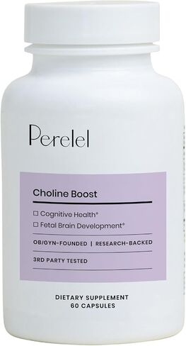 Perelel Women’s Choline Boost, Supports Baby’s Cognitive Function Throughout Pregnancy & Early Childhood, Choline Supplement for Prenatal, Postpartum & Breastfeeding, Gluten Free, Non GMO, 60 Capsules in Saudi Arabia