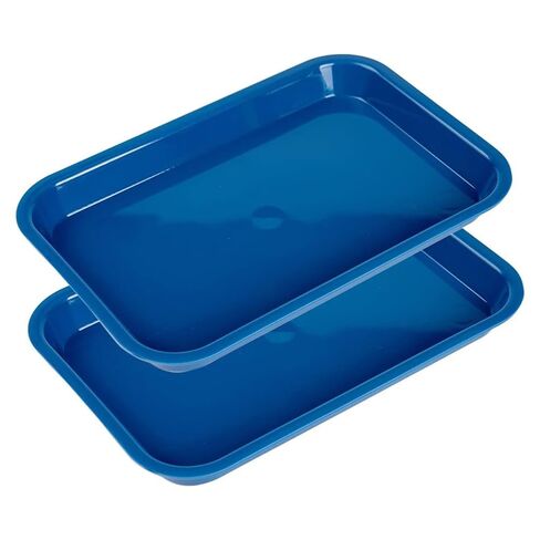 Dental Instrument Tray Autoclabable Medical Procedure Trays 2 Pack 6 Inch Plastic Flat Tray for Medical Office (Dark Blue) in Saudi Arabia