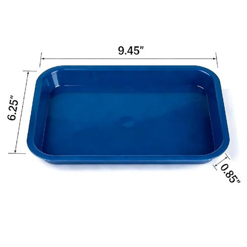 Dental Instrument Tray Autoclabable Medical Procedure Trays 2 Pack 6 Inch Plastic Flat Tray for Medical Office (Dark Blue) in Saudi Arabia