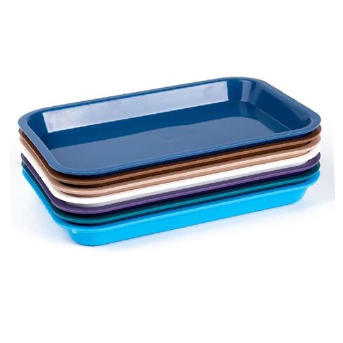 Dental Instrument Tray Autoclabable Medical Procedure Trays 2 Pack 6 Inch Plastic Flat Tray for Medical Office (Dark Blue) in Saudi Arabia