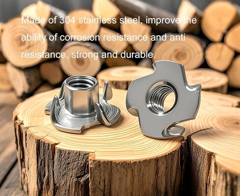 NACX 5/16"-18 T-Nuts, 304 Stainless Steel Tee Nut, 4 Prong Tee Blind Nuts for Wood and Furniture, 12PCS in Saudi Arabia