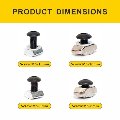 222pcs M5 T-Nuts Screws Kit for 2020 Series Aluminum Extrusion 20pM5x8,20Pcs M5x10,20Pcs M5x12,14PM5x14 Hexagon Socket Screws,34Pcs M5 T Sliding Nut,40Pcs,74Pcs Washers One hex Wrench in Saudi Arabia