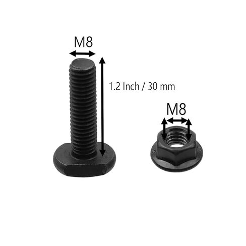 10 Sets Hexagon Flange nut Set,M8*30mm Heavy Duty Hammer Head Bolt T Screw T-Slot Stud Sliding Screw Bolt in Saudi Arabia