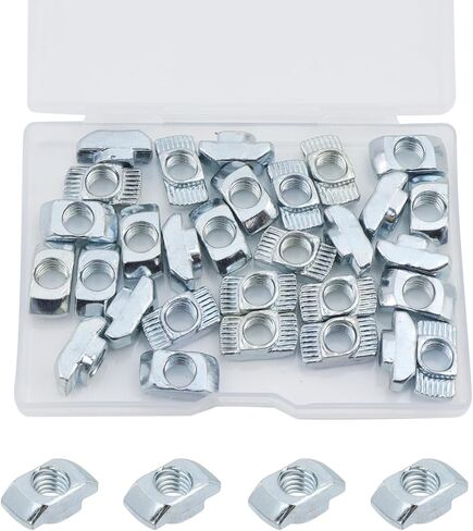 KUMGROT 5/16"-18 Drop-in T-Nuts, 30Pcs Carbon Steel Hammer Head Nuts for Aluminum Extrusions, Slide-in T Slot Nuts for 4040/4080 Series Rail, 3D Printer CNC Workbench Framing in Saudi Arabia