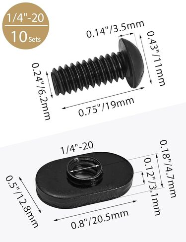 20 Packs 1/4"-20 Black T Slot Nuts T-Slot Bolts Threaded Centered Slide in Economy T Nuts for T Slot Track,for 15 Series or 1.5 Inch Base Aluminum Extrusion in Kuwait