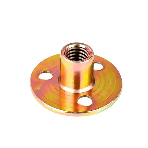1/4-20 Round Base Plate Nut Zinc Plated Carbon Steel 3-Hole T-Nuts Flange Insert Female Thread Furniture Hardware Accessories 12pcs HS/LM-16 in Saudi Arabia