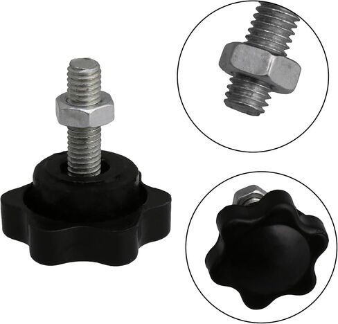 Yibuy 5 قطع مقابض على شكل سداسي M5x16mm أسود لتركيب حامل الموسيقى البلاستيك والمعدن in Saudi Arabia