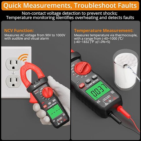 Neoteck المشبك متر 4000 التهم أمبير متر لTRMS AC الحالي AC / DC الجهد 600A السيارات المدى الرقمي المتعدد مع السعة استمرارية المقاومة NCV اختبار الصمام الثنائي لخزانة السيارة الكهربائية in Kuwait