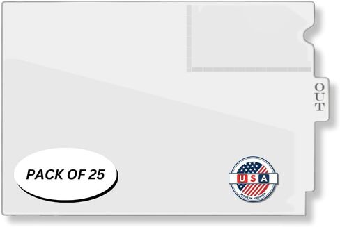 Doctor Stuff - Center Tab Vinyl Outguides, Diagonal Cut Front Pocket, Top Charge Out Slip Pocket, Plastic File Folder, Letter Size 9" x 13-1/4", Light Blue, 50/Box in Kuwait