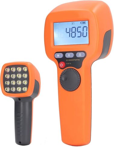 مقياس سرعة الدوران فلاش LED، ستروبسكوب رقمي محمول، نطاق قياس 60-99999 دورة في الدقيقة ودقة عالية، وظيفة فلاش متكررة ولا يتطلب شريط عاكس، لمحرك HVAC، المروحة، المحرك in Kuwait