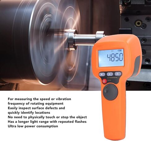 مقياس سرعة الدوران فلاش LED، ستروبسكوب رقمي محمول، نطاق قياس 60-99999 دورة في الدقيقة ودقة عالية، وظيفة فلاش متكررة ولا يتطلب شريط عاكس، لمحرك HVAC، المروحة، المحرك in Kuwait