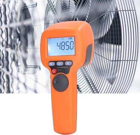 مقياس سرعة الدوران فلاش LED، ستروبسكوب رقمي محمول، نطاق قياس 60-99999 دورة في الدقيقة ودقة عالية، وظيفة فلاش متكررة ولا يتطلب شريط عاكس، لمحرك HVAC، المروحة، المحرك in Kuwait