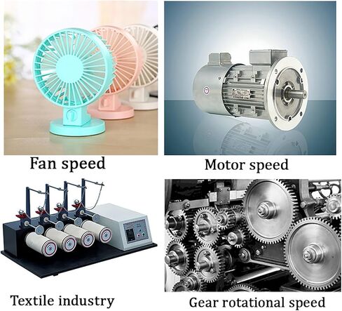 مقياس سرعة الدوران فلاش LED، ستروبسكوب رقمي محمول، نطاق قياس 60-99999 دورة في الدقيقة ودقة عالية، وظيفة فلاش متكررة ولا يتطلب شريط عاكس، لمحرك HVAC، المروحة، المحرك in Kuwait