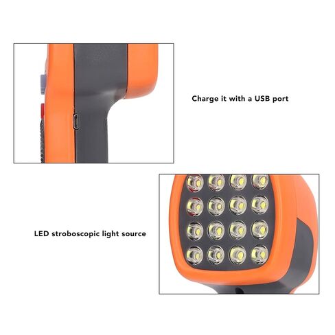 عداد سرعة ستروبوسكوب رقمي محمول باليد 60-99999 دورة في الدقيقة مع فلاش LED - دقة عالية، قياس دورة في الدقيقة بدون تلامس للمحرك، فحص الطباعة in Saudi Arabia