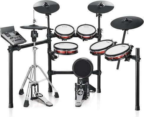 Donner Electric Drum Set DED-300 Pro, Electronic Drum Kit Adult, Professional Full Size 6-Drum & 3-Cymbal Setup, 12'' Single-Zone Hi-hat with Stand, 1100+ Professional Tones, Gifts for Men Him Teens in Saudi Arabia