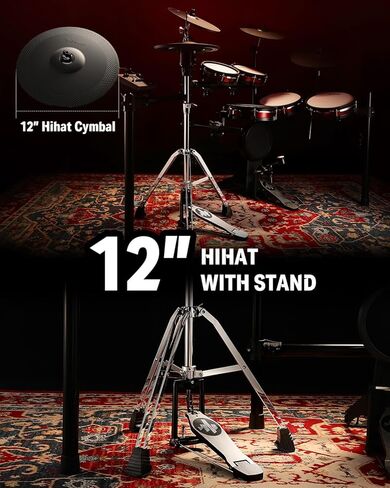 Donner Electric Drum Set DED-300 Pro, Electronic Drum Kit Adult, Professional Full Size 6-Drum & 3-Cymbal Setup, 12'' Single-Zone Hi-hat with Stand, 1100+ Professional Tones, Gifts for Men Him Teens in Saudi Arabia