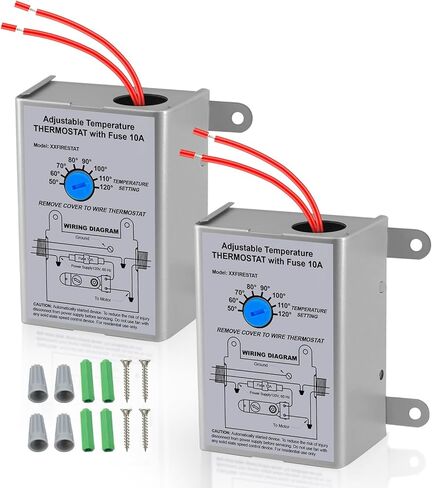 2 حزمة ترموستات قابل للبرمجة بقدرة 10 أمبير مع Firestat - بديل لأجهزة تهوية العلية الكهربائية in Kuwait