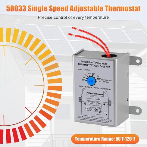 2 Pack 10-Amp Adjustable Programmable Thermostat with Firestat - Replacement for Power Attic Ventilators in Saudi Arabia