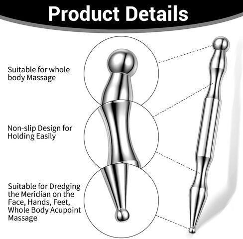 4 Pcs Acupuncture Pen Stainless Steel Acupressure Pen Reflexology Massage Tool for Body, Face 8 Sized Headed Acupuncture Needles Manual Deep Tissue Tool Body Point Probe Pens for Full Body Relaxing in Saudi Arabia
