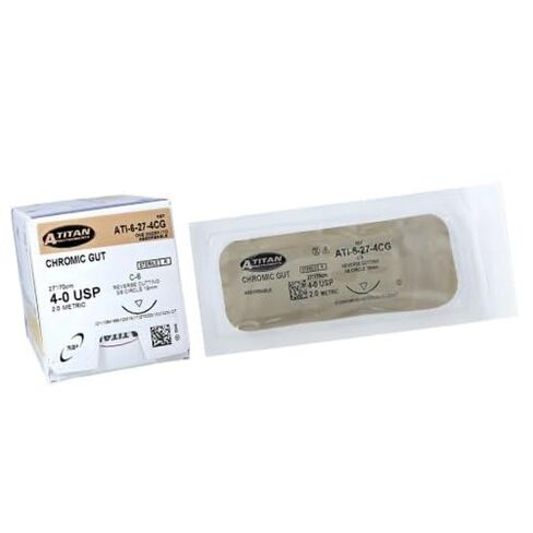 A Titan ATI-6-27-4CG Chromic Gut Absorbable Sutures 27" C-6 Size 4-0 12/Pk in Saudi Arabia