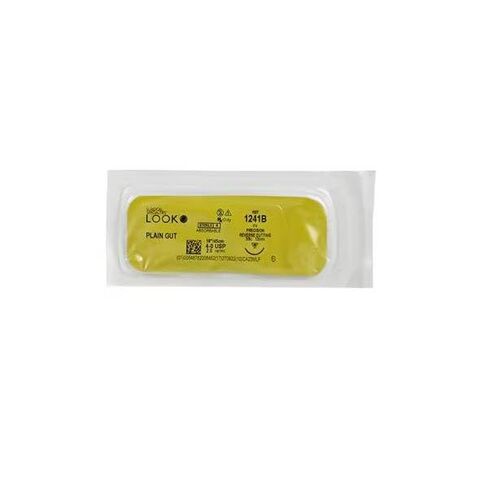 Look X1241B Plain Gut Absorbable Sutures 4/0 C3 3/8 Circle 18" 12/Pk in Saudi Arabia