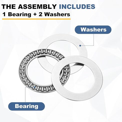 uxcell 4 Sets AXK4060 Thrust Needle Roller Bearings with 8 Washers, Chrome Steel Needle Roller Bearings, ID 40mm, OD 60mm, Thickness 5mm in Saudi Arabia