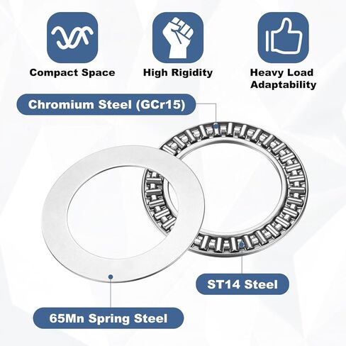 uxcell 4 Sets AXK4060 Thrust Needle Roller Bearings with 8 Washers, Chrome Steel Needle Roller Bearings, ID 40mm, OD 60mm, Thickness 5mm in Saudi Arabia