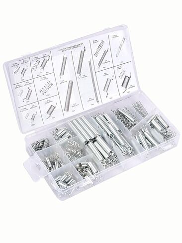 Generic 200PCS Spring Assortment Kit - Extension & Compression Springs - Assorted Sizes - Silver Metal Springs for Home Repairs & DIY Projects in Saudi Arabia