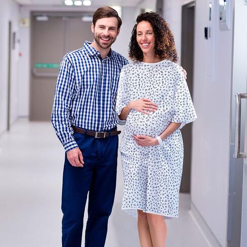 AMZ Medical Supply Cotton Patient Gown with Neck and Waist Ties. Hospital Patient Gowns. Washable Hospital Gowns for Patients in Saudi Arabia