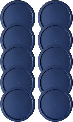 Replacement Lids fits Pyrex 1-Cup (4" Smallest Size) Glass Food Storage Container Bowls, 4-Inch Plastic Round Lids Covers for Pyrex 7202-PC, Airtight & Leakproof (10-Pack, Blue) in Kuwait