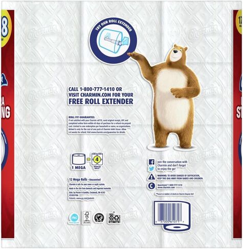 Charmin Ultra Strong Toilet Paper, 12 Mega Rolls = 48 Regular Rolls in Kuwait