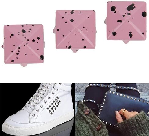 CFTGIW 200 Pcs Pyramid Stud Clothing Bag Decorative Accessory Metal Pyramid Rivets 10mmWhite Base and Blue Choice Cloth RivetPyramid StudPyramid Rivet ConeClothing (Foundation Black Spots) in Saudi Arabia