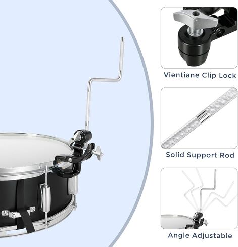 RANMING Jaw Drum Mount Universal Cowbell Clamp Bracket عالي القوة من سبائك الصلب حامل لجرس البقر والدف مثالي لمجموعة الطبول لأداء الإيقاع والممارسة in Kuwait